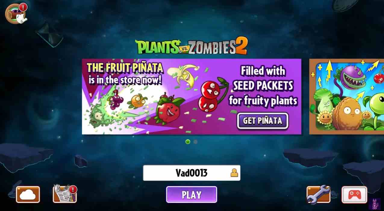 Plants vs Zombies mod apk menu