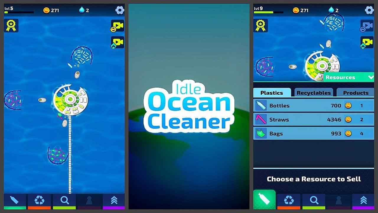 Idle Ocean Cleaner Eco Tycoon 2.7.4 MOD VIP, Đã Mở Khóa Tất Cả Booster, Không Quảng Cáo APK