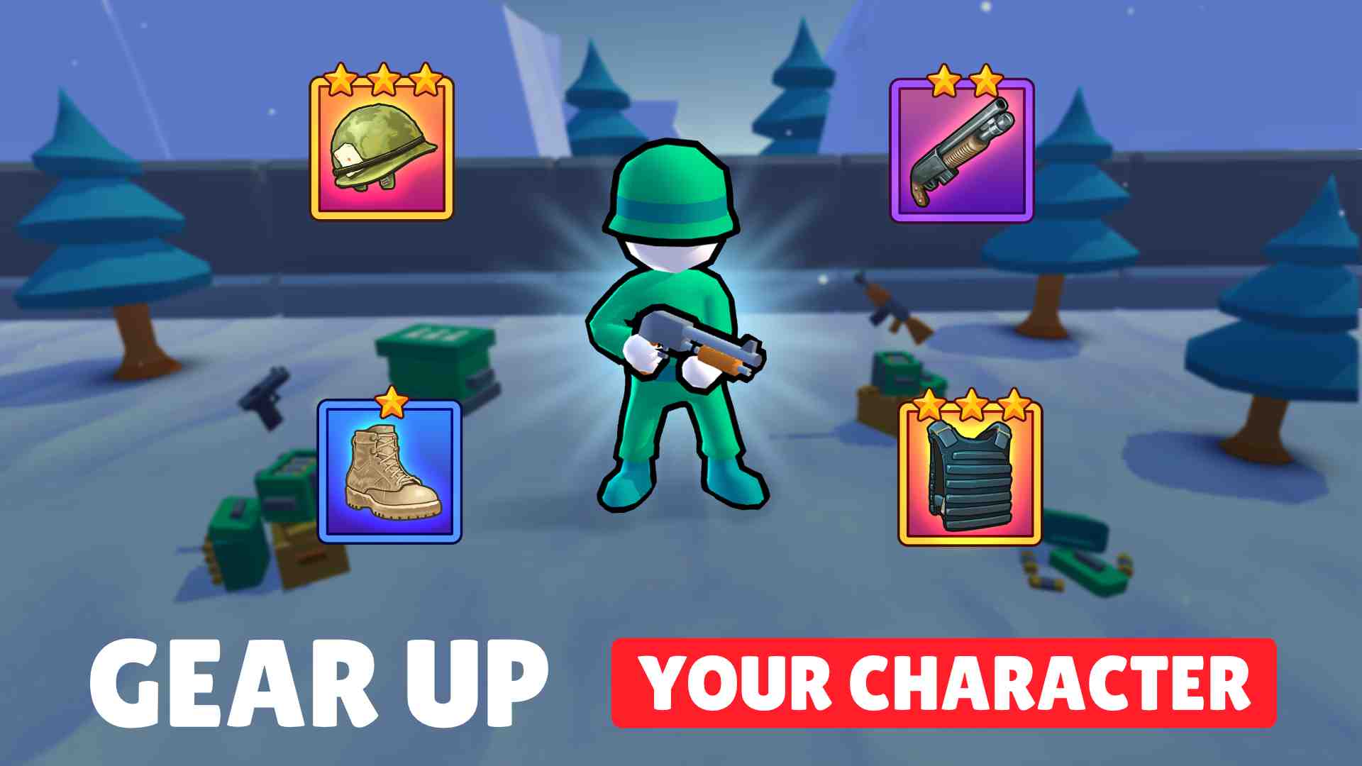 Stickmans of Wars: RPG Shooter 4.9.4 MOD Menu VIP, Lots of Money gems, God mode, onehit APK