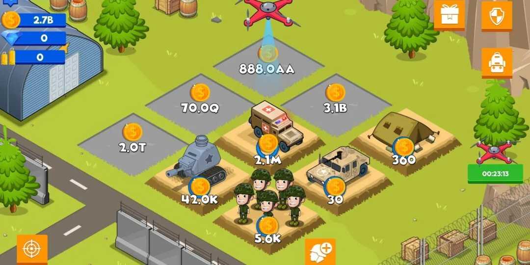 Idle Army Base 3.4.0 MOD Mua Sắm 0Đ, APK