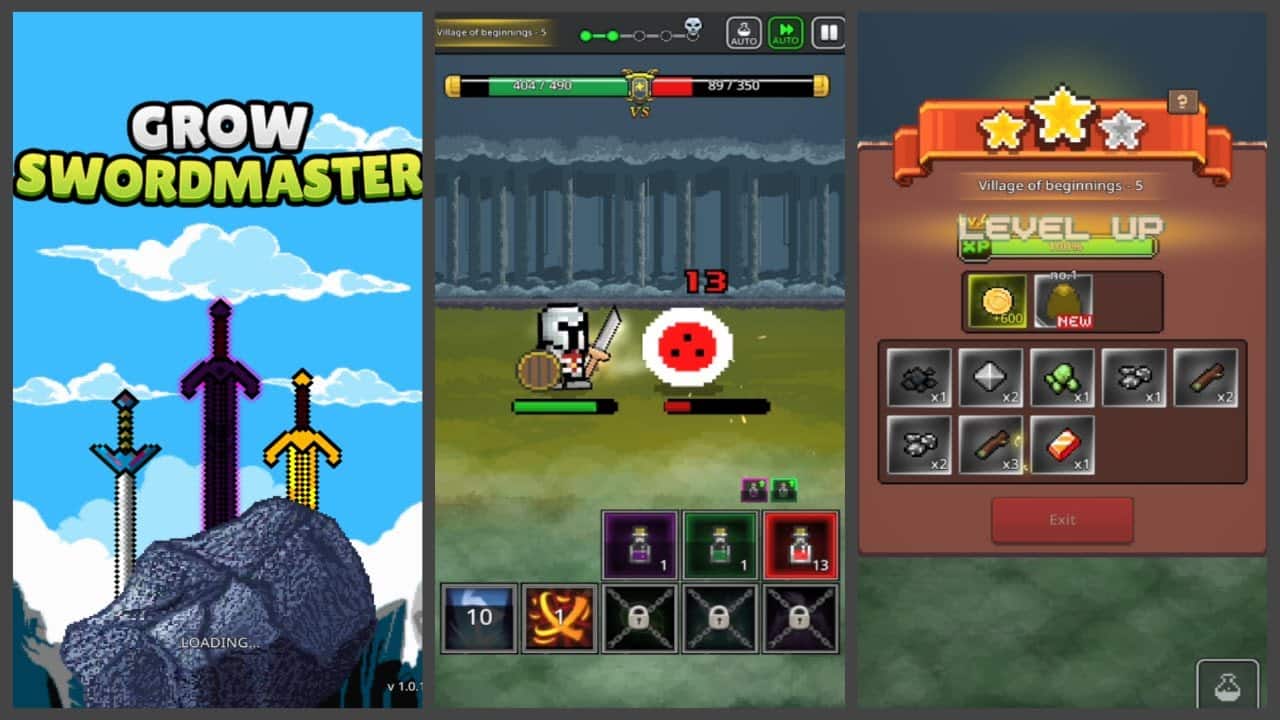 Grow SwordMaster 2.1.6 MOD VIP, Sát Thương lớn, Nhận nhiều vàng khi giết quái vật APK