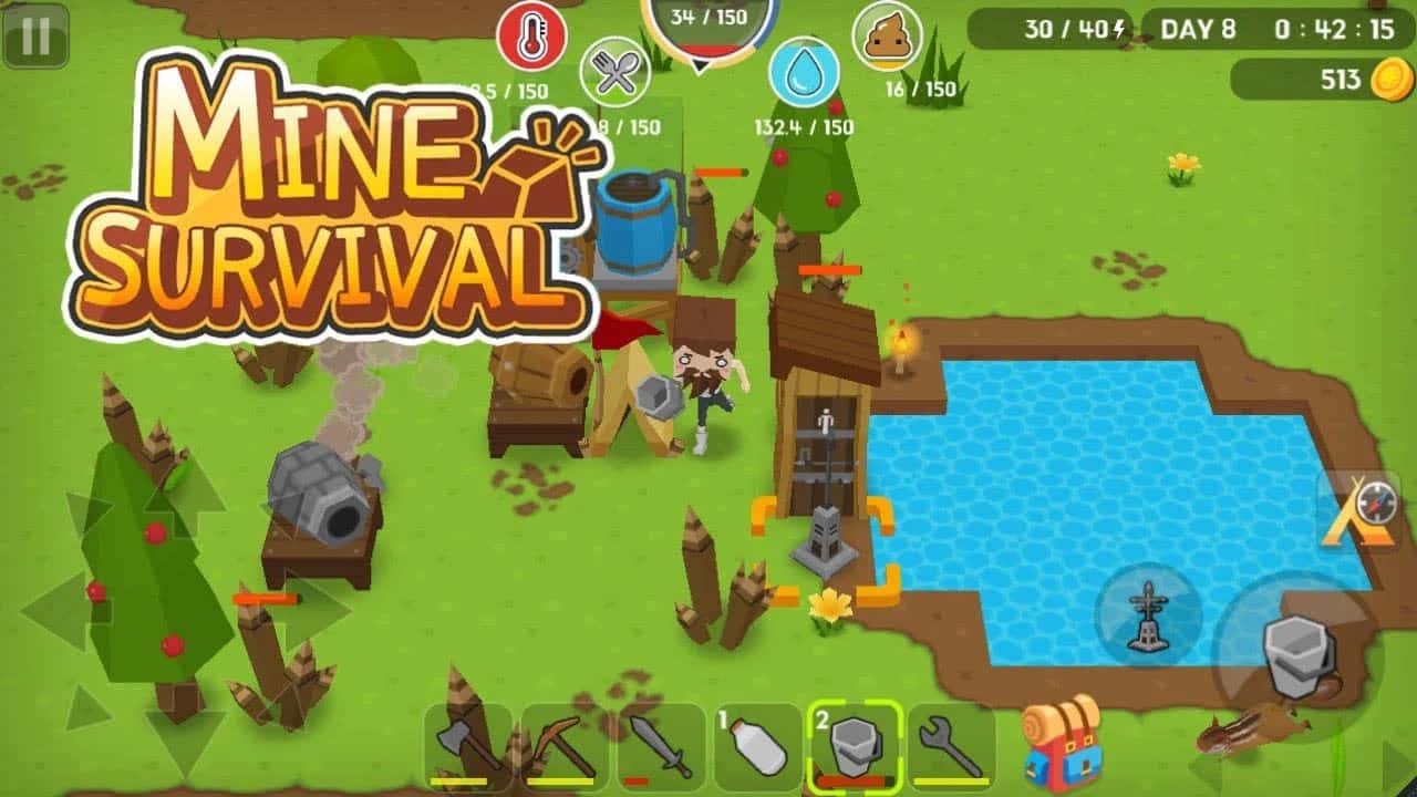 Mine Survival 2.7.0 MOD Menu VIP, Rất Nhiều Tiền, Không Chết, Max 9999 iTems APK