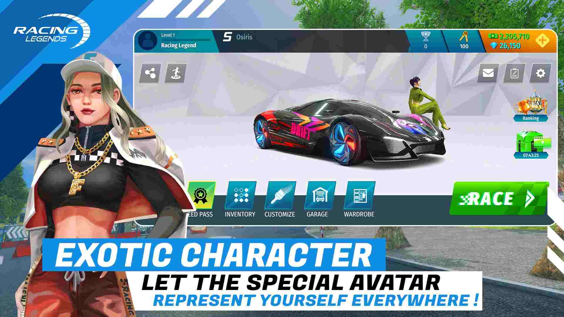 Tải Racing Legends 1.10.3 MOD Menu VIP, Rất Nhiều Tiền, Đã Có Xe APK