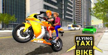 Flying Motorbike Taxi Driving 1.1.2 MOD Menu VIP, Rất Nhiều Tiền, Đã Có Xe, Mua Sắm 0Đ APK image