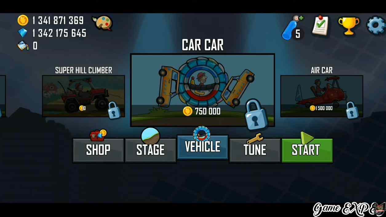 Hill Climb Racing 1.62.3 MOD Lots of Money diamond fuel paint, all cars unlocked APK